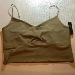 Abercrombie & fitch brown crop top with cut out XL